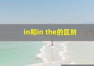 in和in the的区别